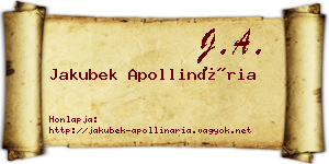 Jakubek Apollinária névjegykártya